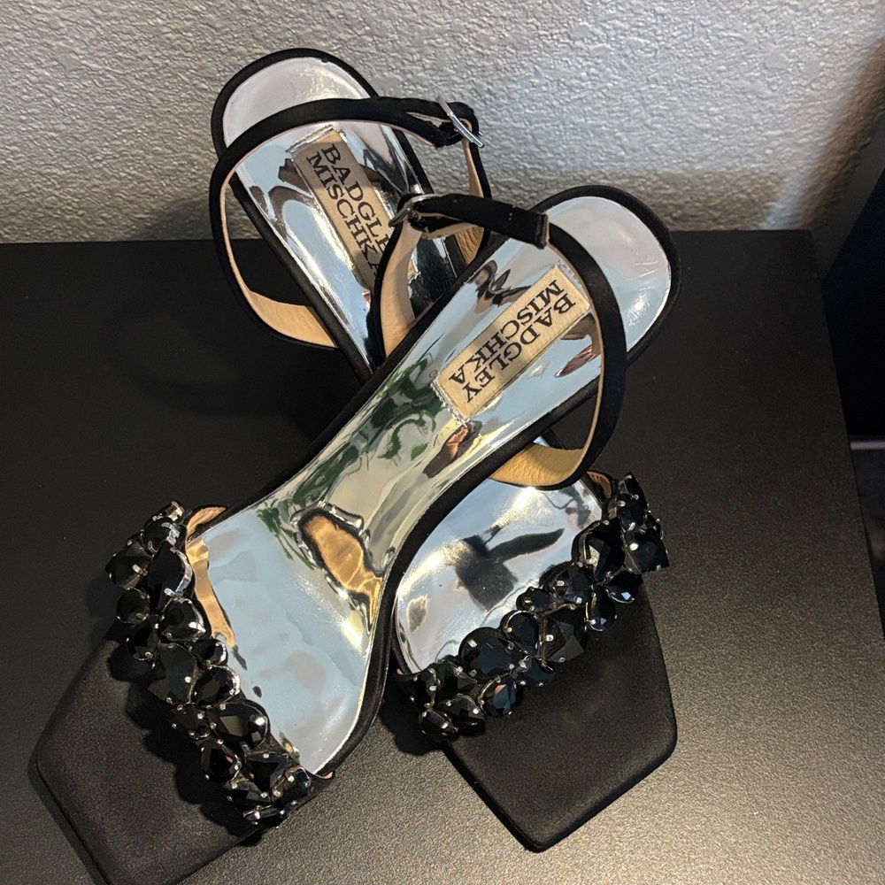 Badgley Mischka Black Embellished Heels